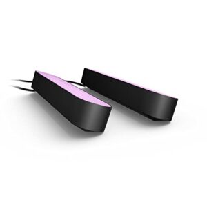 Philips Hue White & Color Ambiance Play Lightbar 2er Pack Basis-Set (500 lm), dimmbare LED-Lightbar für das Hue Lichtsystem mit 16 Mio. Farben, smarte Lichtsteuerung über Sprache oder App, schwarz
