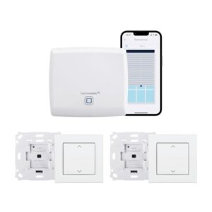 Homematic IP Starter Set Beschattung, Smart Home, digitale Steuerung für 2 Rollläden oder Markisen per App, Alexa & Google Assistant, elektrische Rolladen smart nachrüsten, 158143A0