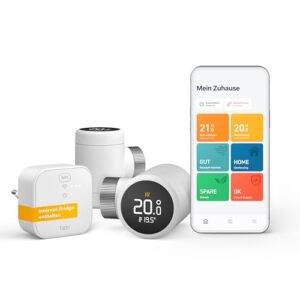 tado° Smartes Heizkörperthermostat X – Starter Kit mit Bridge X, Heizungssteuerung per App und Smart Speaker (Alexa, Siri, Google Assistant), Energie sparen, DIY Installation, nicht kompatibel mit V3
