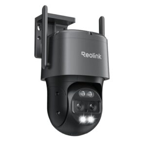 Reolink 4K 8MP Wi-Fi 6 PTZ Überwachungskamera Aussen WLAN mit Auto-Tracking, 6X Hybrid-Zoom, Dual-Objektiv, Dual-Ansicht, Personen/Auto/Tiererkennung, Farbnachtsicht, 2-Wege-Audio, TrackMix WiFi Grau