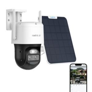 Reolink 4K PTZ Überwachungskamera Aussen Akku mit Auto-Tracking & Auto-Zoom, Dual Lens, 8MP Solar WLAN Kamera Outdoor, 2,4/5GHz WiFi, 30m Farbnachtsicht, KI-Erkennung, 360° View, TrackMix Solarpanel