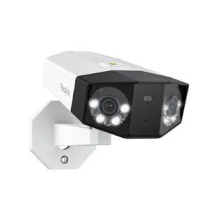 Reolink 16MP UHD Dual-Objektiv PoE Überwachungskamera außen mit 180° Panoramaansicht, Bewegungsspur, Farb-Nachtsicht, Personen-/Fahrzeug-/Tiererkennung, 2-Wege-Audio, 24/7 Aufzeichnung, Duo 3 PoE