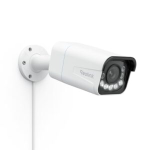 Reolink 4K Smarte PoE IP Kamera Outdoor mit Personen-/Autoerkennung, 5X optischer Zoom Überwachungskamera Aussen, Spotlight, Farbige Nachtsicht, Zwei-Wege-Audio, microSD Kartensteckplatz, RLC-811A