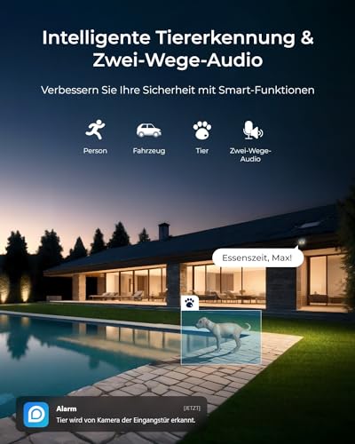 Reolink 12MP Vandalismusgeschützte PoE-Sicherheitskamera mit 145° Weitwinkel, Farbnachtsicht, Zwei-Wege-Audio, Smarter Personen-/Fahrzeug-/Tiererkennung & IP67 Wetterschutz, RLC-1240A – Bild 2