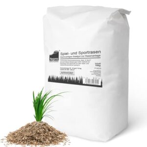20kg Rasensamen Sport und Spiel schnellkeimend 800m², dürreresistent, robust, tiefgrün, ideal für Neuansaat und Nachsaat, Rasensaat Grassamen Frühjahr