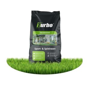 Rasensamen Sport und Spielrasen 150m², Rasensamen schnellkeimend, Grassamen, Sportrasen, Ideal zur Neuanlage, Robust bei Kinder und Tiere, Rasensaat, Spielrasen, RSM Qualität, Turbogrün