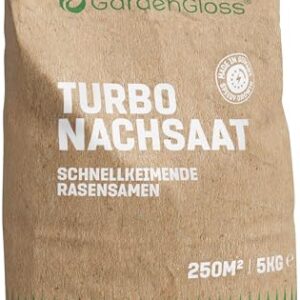 GardenGloss Rasensamen Schnellkeimend Frühjahr 5kg - Made in Germany - 250m2 Fläche Rasen - Grassamen Turbo Nachsaat und Neuanlage - Rasennachsaat