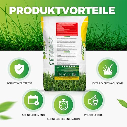 Greenyp® Sport I strapazierfähiger Sport-& Spielrasen I 10kg für 400m² I Sportrasen Grassamen Rasensamen Rasensaat Gras Nachsaat schnellkeimend – Bild 2