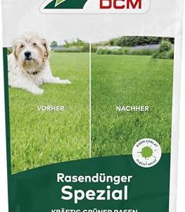 DCM Rasendünger Spezial - Langzeit Rasendünger - In MINIGRAN® TECHNOLOGY - Geeignet für Streuwagen - organisch-mineralischer NPK-Dünger - 18 KG für 450 qm