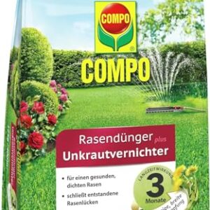 COMPO FLORANID Rasendünger plus Unkrautvernichter, 3 Monate Langzeitwirkung, Feingranulat, 12 kg, 400 m²