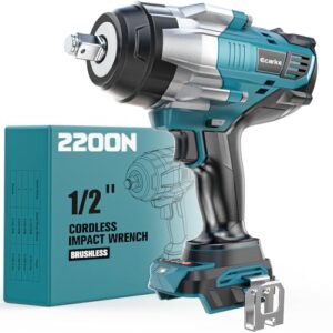 Ecarke Akku-Schlagschrauber 2200 Nm – Kompatibel mit Makita 18V Akku, 1/2" Bürstenloser Drehschlagschrauber mit LED-Licht für Automobile und Schwerer Maschinenreparatur – Ohne akku