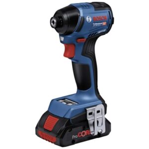Bosch Professional 18V System Akku Drehschlagschrauber GDR 18V-220 C (bis zu 3.400 min⁻¹, Durchzugskraft von 220 Nm, bürstenloser Motor, inkl. 1x Gürtelclip, 1x Bithalter, ohne Akku/ Ladegerät)