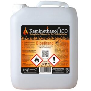 Kaminethanol Icking 120 Liter Bioethanol 100% (12 x 10 L) Premium Qualität - direkt vom Hersteller für Ethanol Kamine, Alkohol-Brenner, Terrasenfeuer, Raumfeuer und Gartenfackeln