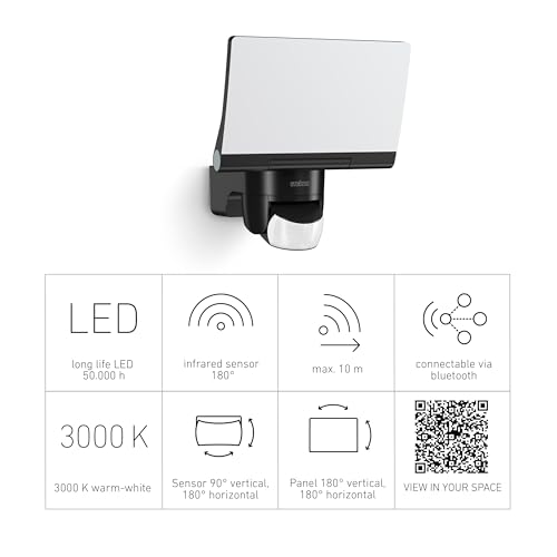 Steinel LED Strahler XLED Home 2 SC Connect, 180° Bewegungsmelder, 13.8 W, 1550 lm, Flutlicht, voll schwenkbar, 3000 K, Schwarz – Bild 6