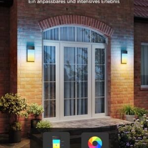 Alternative view of Govee Outdoor Wandleuchte RGBIC, 1500LM Smart LED Wandleuchte Aussen mit 45 Scene Modes, IP65 Wasserdicht für Wandlampe, DIY Wandleuchte, Funktioniert mit Alexa, Google Assistant und Matter, 2 Stück