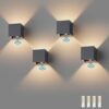 Klighten 4Pack LED Wandleuchte mit Bewegungsmelder Innen/Außen 3000K Außenlampe mit Bewegungsmelder Wandlampe Einstellbar Abstrahlwinkel, mit Austauschbarer G9 LED Lampe (Anthrazit)