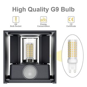 Alternative view of Klighten 4Pack LED Wandleuchte mit Bewegungsmelder Innen/Außen 3000K Außenlampe mit Bewegungsmelder Wandlampe Einstellbar Abstrahlwinkel, mit Austauschbarer G9 LED Lampe (Anthrazit)