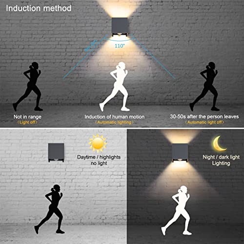 Klighten 4Pack LED Wandleuchte mit Bewegungsmelder Innen/Außen 3000K Außenlampe mit Bewegungsmelder Wandlampe Einstellbar Abstrahlwinkel, mit Austauschbarer G9 LED Lampe (Anthrazit) – Bild 4