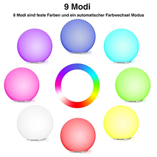 Solarlampen für außen, infray Solarleuchten für außen, Solar Gartenleuchten 30cm Solarkugel mit 9 Modi Leuchte, IP67 Wasserdicht LED Solarleuchten – Bild 5