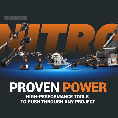 WORX Nitro Akku-Schlagschrauber 20V WX265 - leistungsstarker Brushless Motor - 3 Geschwindigkeitsstufe & 2 Modi - 200Nm Drehmoment - 3400 U/min - leicht & kompakt - inkl. 2x 2Ah Akkus & Ladegerät – Bild 9
