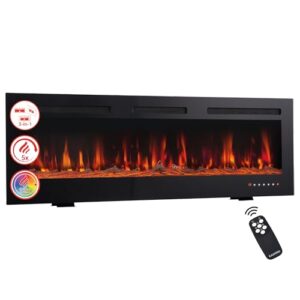 KAMINIO Elektrokamin Marlon - Elektrischer 3-in-1 Kamin mit Heizung, 3D-Flammeneffekt, 12 Flammenfarben, Fernbedienung (36 Zoll)