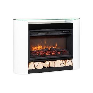 Klarstein Elektrokamin, Elektro Heizungen für Wohnzimmer & Innenräume, Elektrischer Kamin mit LED Flammen, Sparsamer Elektroofen, Heizlüfter mit Timer, Einstellbarer Thermostat, Heizung 1800 W