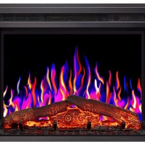 Alternative view of ArtiFlame Elektrokamin AF24 Multicolor, Elektrischer Einbaukamin mit Heizung 900/1800 W, realistischer 3D-Flammeneffekt, LED-Beleuchtung, Fernbedienung, Timer, Thermostat, Knistereffekt, Schwarz