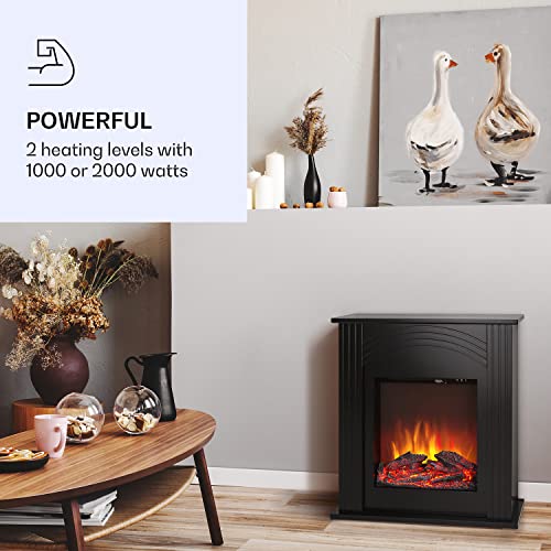 Klarstein Elbrus Elektrokamin, Kamin Elektrisch mit 2000 W, LED-Technik, Elektro Kamin mit Fernbedienung, schwarz – Bild 2