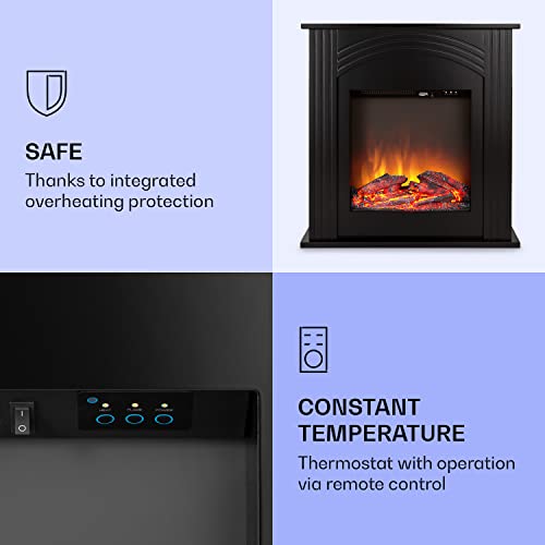 Klarstein Elbrus Elektrokamin, Kamin Elektrisch mit 2000 W, LED-Technik, Elektro Kamin mit Fernbedienung, schwarz – Bild 3