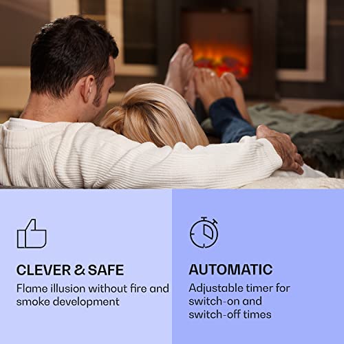 Klarstein Elbrus Elektrokamin, Kamin Elektrisch mit 2000 W, LED-Technik, Elektro Kamin mit Fernbedienung, schwarz – Bild 4