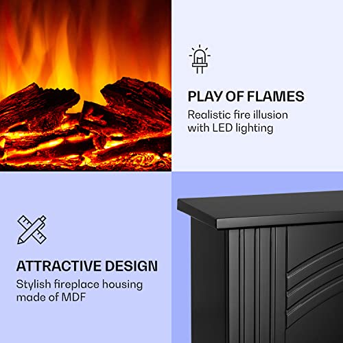 Klarstein Elbrus Elektrokamin, Kamin Elektrisch mit 2000 W, LED-Technik, Elektro Kamin mit Fernbedienung, schwarz – Bild 5