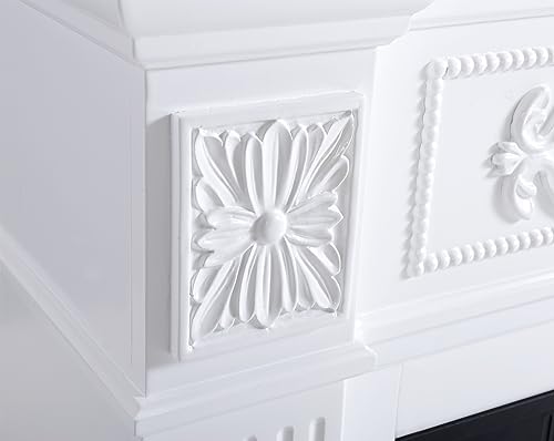 ArtiFlame Elektrokamin Toscana AF23S, Elektrischer Standkamin mit Heizung 1800 W, realistischer 3D-Flammeneffekt, LED-Beleuchtung, Fernbedienung, Timer, Thermostat, Knistereffekt, MDF (Weiß) – Bild 8