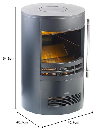 Carlo Milano Kamin: Design-Elektro-Kaminofen mit 3D-Flammeneffekt, 2 Heizstufen, 2.000 W (Elektro Ofen, Elektrokamin 3D-Flammeneffekt, Elektrischer Flamme) – Bild 9