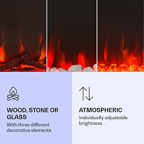 Klarstein Elektrokamin, Elektro Heizungen für Wohnzimmer & Innenräume, Elektrischer Kamin mit LED Flammen, Kamin mit Fernbedienung, Heizlüfter mit Timer, Einstellbarer Thermostat, Heizung 1800 W – Bild 3