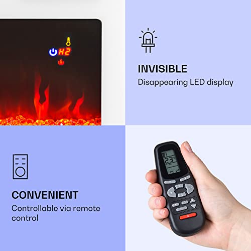 Klarstein Elektrokamin, Elektro Heizungen für Wohnzimmer & Innenräume, Elektrischer Kamin mit LED Flammen, Kamin mit Fernbedienung, Heizlüfter mit Timer, Einstellbarer Thermostat, Heizung 1800 W – Bild 6
