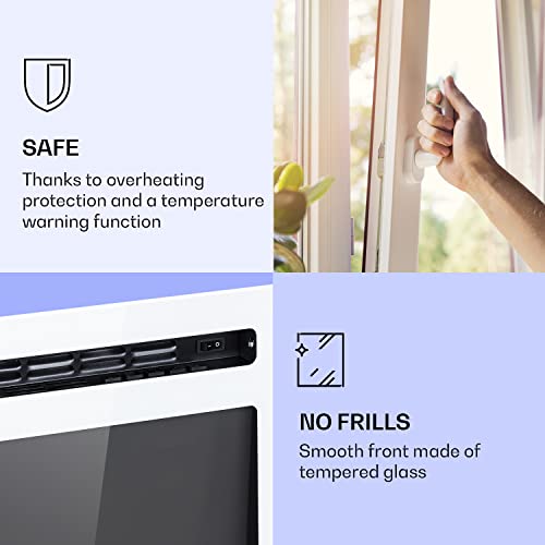 Klarstein Elektrokamin, Elektro Heizungen für Wohnzimmer & Innenräume, Elektrischer Kamin mit LED Flammen, Kamin mit Fernbedienung, Heizlüfter mit Timer, Einstellbarer Thermostat, Heizung 1800 W – Bild 7