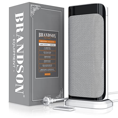 Brandson - Heizlüfter mit Fernbedienung - Preisträger - energiesparend leise Keramik-Heizlüfter Badezimmer - Oszillationsfunktion - Timer - Heizung Heater - GS zertifiziert – Bild 8