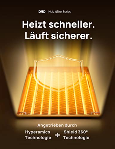 Dreo Heizlüfter Energiesparend Leise, 1500W Heizung Elektrisch mit Fernbedienung, 70° Oszillierend Elektroheizung, 12-Std-Timer, 3 Modus 3 Geschwindigkeit, PTC Keramik Heizlüfter Klein, Atom One – Bild 6