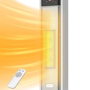 PELONIS Elektrischer Heizlüfter Energiesparend 2000W, Leise Keramik Heizlüfter mit Fernbedienung & Thermostat, 75° Oszillation & 24 Std. Timer, Elektroheizung Heater 58CM für Schlafzimmer