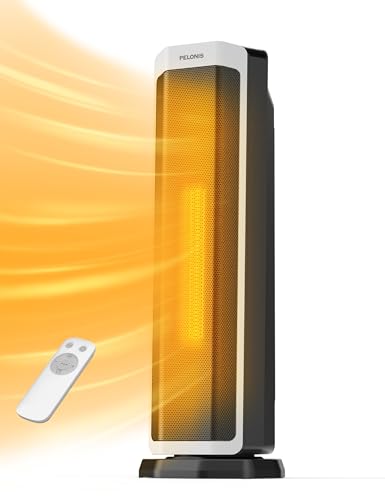 PELONIS 2 in 1 Elektrische Raumheizung 2000W mit Fernbedienung, energieeffiziente, tragbare Keramikheizung, 75° Oszillation, einstellbarer Thermostat, Kipp- und Überhitzungsschutz