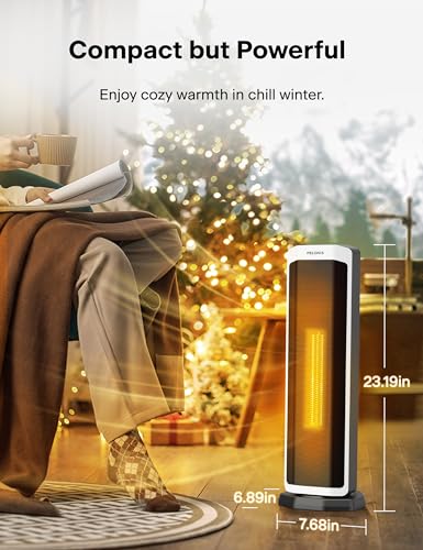 PELONIS 2 in 1 Elektrische Raumheizung 2000W mit Fernbedienung, energieeffiziente, tragbare Keramikheizung, 75° Oszillation, einstellbarer Thermostat, Kipp- und Überhitzungsschutz – Bild 7