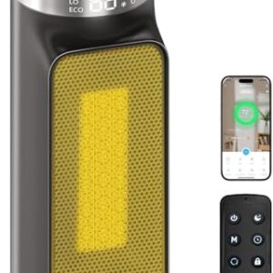 1800W heizlüfter, Smarte keramik Elektroheizkörper energiesparend heaters for room mit Wifi/App & Fernbedienung, 24 Timer