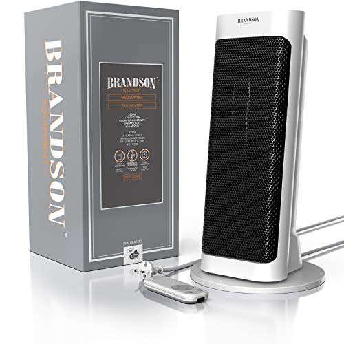 Brandson - Heizlüfter energiesparend leise - elektrischer Keramik Heizstrahler - Elektroheizung mit Fernbedienung - Oszillation - Überhitzungsschutz - Thermostat - Badezimmer Schlafzimmer Wohnzimmer – Bild 8