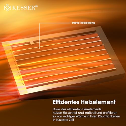 KESSER® Heizlüfter mit Fernbedienung energiesparend leise 2000W Keramik Heizstrahler Standheizstrahler 15-30°C - Schnellheizer mit 80° Oszillationsfunktion 24h Timer Heizung Turmheizstrahler, Schwarz – Bild 9
