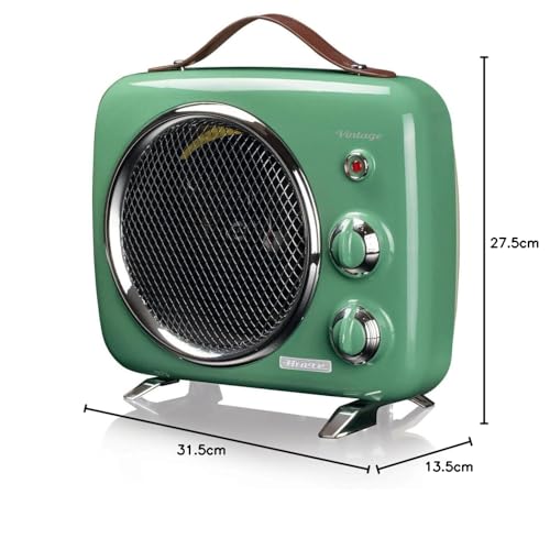 Ariete 808 Vintage Heizlüfter, kalt und warm, regelbares Thermostat, Tragegriff, 2000 W, grün – Bild 5
