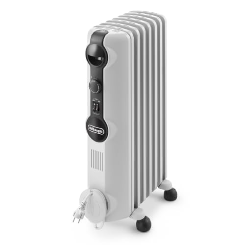 De'Longhi Radiator RadiaS TRRS0715, stufenlose Temperaturregelung, 1500 W Heizleistung, mobil dank Tragegriffen und vormontierten Rollen