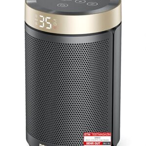 Dreo Energiesparender Heizlüfter, 34 dB Leiser 1500W Elektrischer PTC Keramik, Thermostat, Überhitzungs- & Kippschutz, 12 Std. Timer, Elektroheizung für Räume Schlafzimmer, Atom 316, Gold