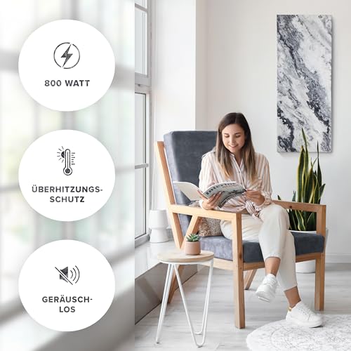 Marwona Naturstein Infrarotheizung 800 Watt mit Digitalthermostat I Energiesparende Infrarot Wandheizung I 5 Jahre Garantie I Made in Germany I Qarama 800 Watt – Bild 3