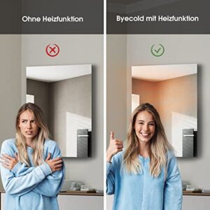 Alternative view of byecold Infrarotheizung Spiegel 450W Wandmontage mit LED(80x60cm), Spiegelheizung Elektrisch Infrarot, Badspiegel Elektroheizung, Badezimmerspiegel beschlagfrei mit Überhitzungsschutz Heizplatte