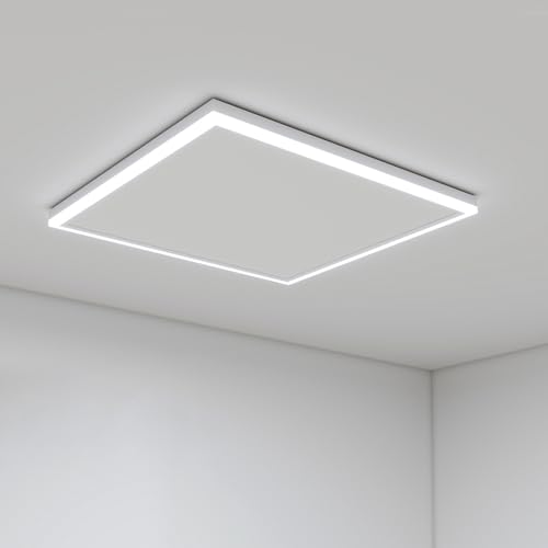 Infrarotheizung Decke mit Thermostat 400 Watt, Deckenheizung Infrarot mit LED Beleuchtung, Infrarotheizung Deckenmontage, App Fernbedienung Steuerung, Elektroheizung Heizplatte Heizkörper Heizpaneel